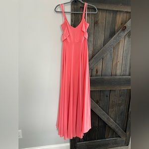 Lulu's Maxi Dress Floor Length Flowy Accordion Skirt Sleeveless Pink Small